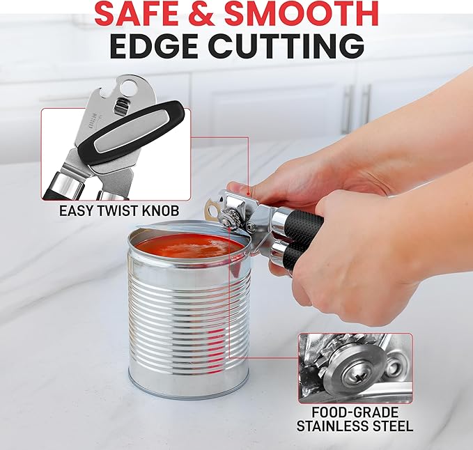 Zulay Kitchen Can Opener with Large Bottle Opener