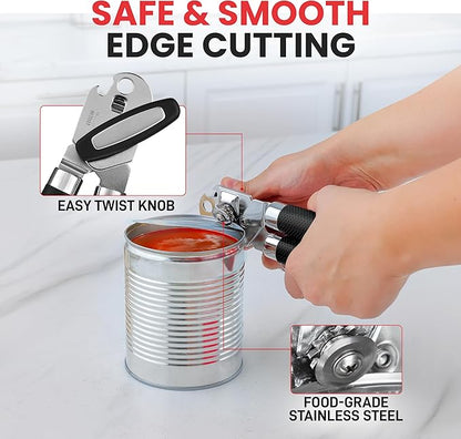 Zulay Kitchen Can Opener with Large Bottle Opener