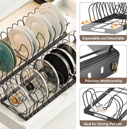 2PACK Expandable Pots and Pans Organizer Under Cabinet