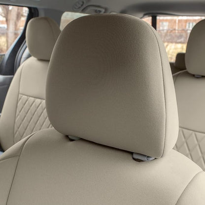 FH Group Custom Fit Car Seat Covers Specifically Made for 2011-2020 Toyota Sienna 7 Seater with Ultraflex Neoprene Water Resistant Automotive Seat Covers - 2nd Row Solid Beige