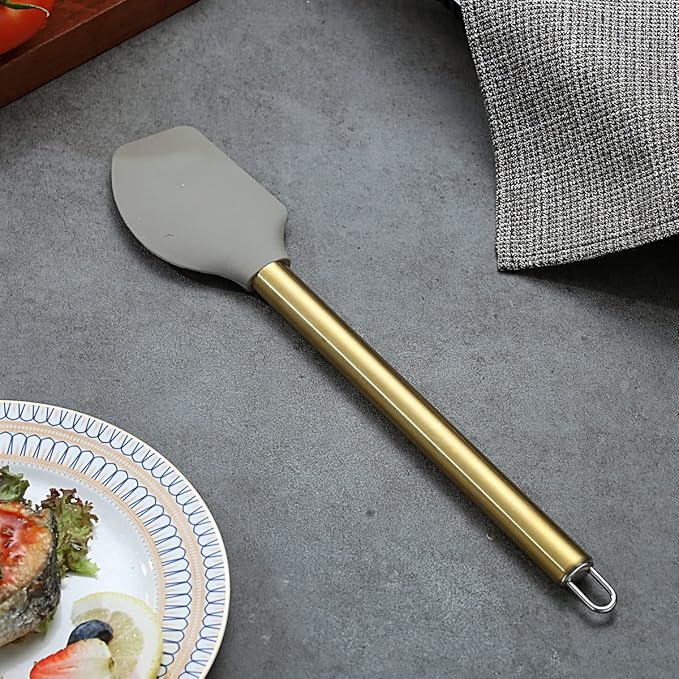 Gold Spatulas, Berglander Non-stick Silicone Flexible Scrapers Baking Mixing