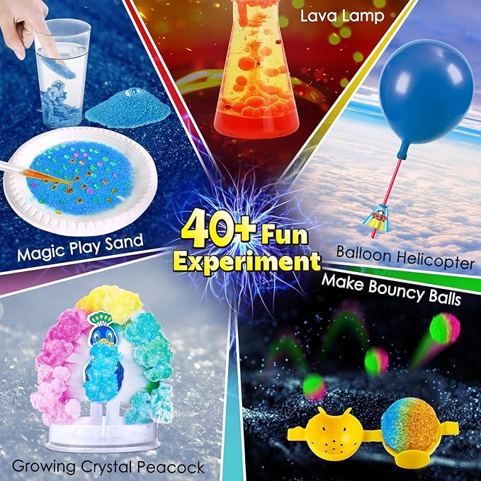 UNGLINGA 40+ Experiments Science Kit for Kids - Chemistry Set, Educational Toy Gift Idea for Boys and Girls Birthday Christmas S.T.E.M Scientist Learing Toy