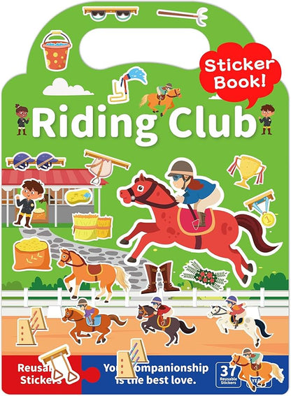 Benresive Reusable Sticker Book for Toddlers 2-4 Years, Fun Travel Stickers for Kids, Waterproof Sticker Books for Toddlers 1-3, Crafts Activities for Todddlers 1-3 2-4 3-5 - Riding