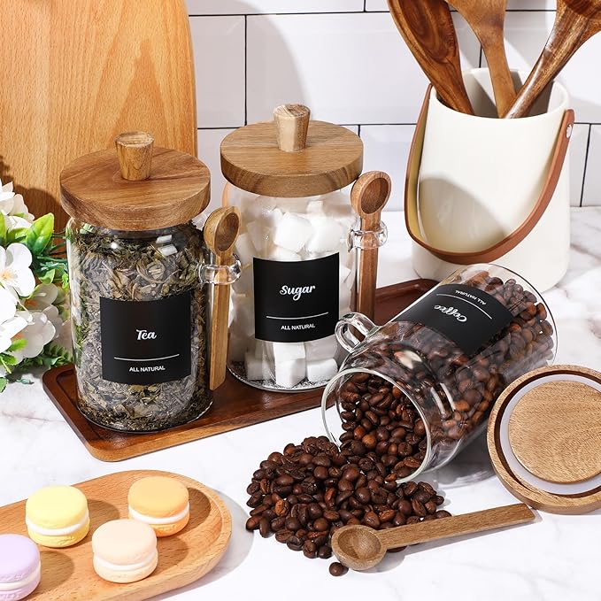 Suclain 3 Pcs Glass Coffee Container