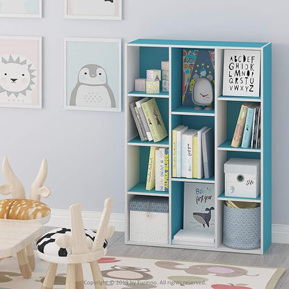 Furinno LUDER Book Shelf, 11-Cube Bookshelf, Reversible Bookcase, 9.4 x 29.1 x