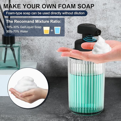 Automatic Soap Dispenser Foaming Touchless: 9oz Black Plastic