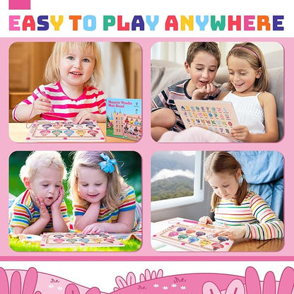 Princess Mini Magnetic Color and Number Maze Montessori Toy for Ages 3 4 5, Toddler Busy Board, Educational Preschool Learning Activities, Ideal Christmas & Birthday Gift for Girls and Kids