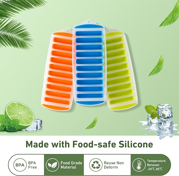 Lily's Home Silicone Narrow Ice Stick Cube Trays