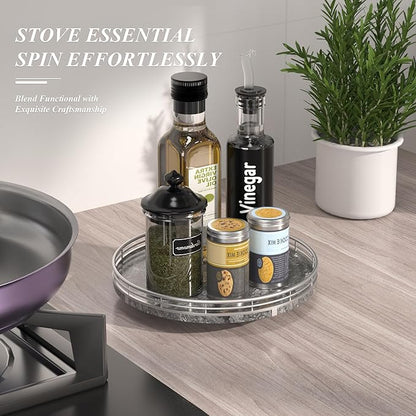 Gray Marble Lazy Susan Turntable