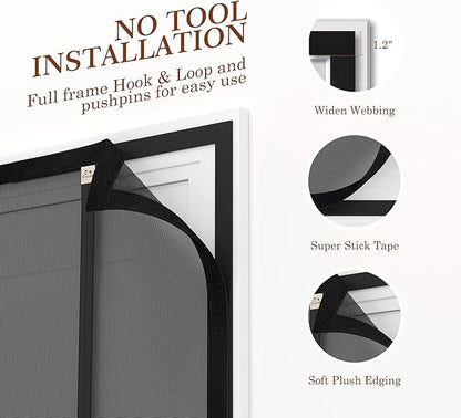 Yotache Left Right Side Universal Opening Magnetic Screen Door Fits Door Size