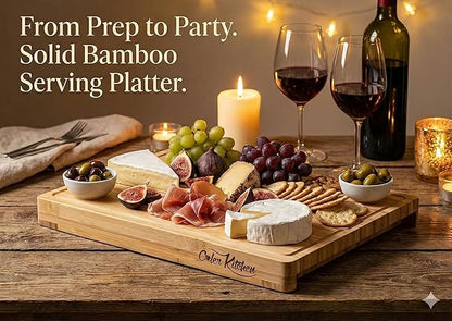 Cooler Kitchen Bamboo Wood Cutting Board Set