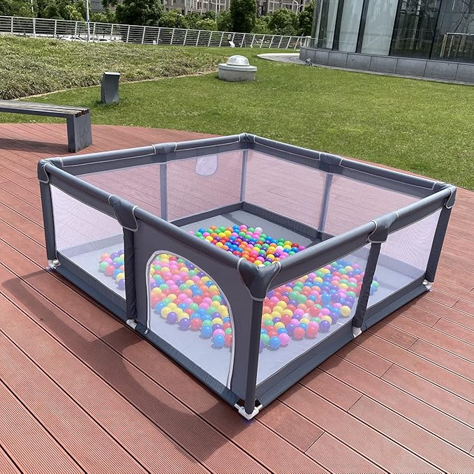 Gaorui Large Kids Baby Ball Pit - Portable Indoor Outdoor Baby Playpen Toddlers Children Safety Play Yard Fun Activities Popular Toys (Not Includes Balls)
