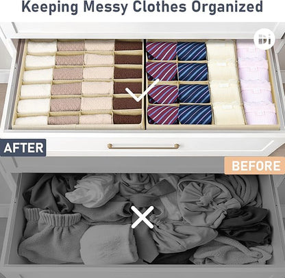 Joyoldelf Sock Drawer Organizer Divider 4 Packs Underwear Organizer, 2 x 24