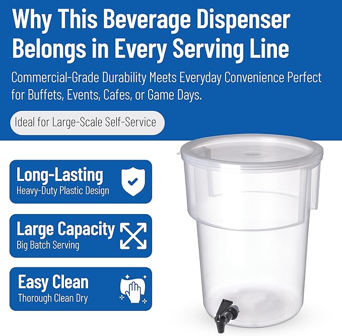 Carlisle FoodService Products Round Beverage Dispenser Drink Dispenser