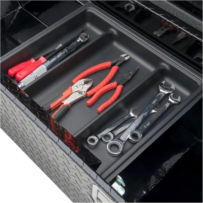 UWS EC10322 63-Inch Gloss Black Heavy-Wall Aluminum Truck Tool Box, RigidCore Lid