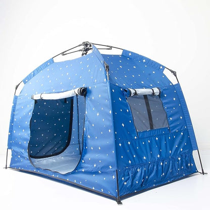 Kids Play Tent-Portable Playhouse Children House -Easy Set up Indoor Outdoor with Carry Bag for Kids-Light Strip Design for Night Use with Starry Fabric - Space for Children and Parents-Birthday