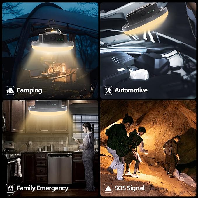 Portable Rechargeable LED Camping Lights for Hanging,Waterproof Outdoor Light,Super Bright Hanging Lanterns for Tents, Canopies & Outdoor Emergencies