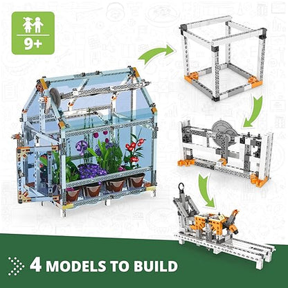 Engino- STEM Toys, Building Set for Kids 9+, Botanic Laboratory- Fully Functional Greenhouse, STEM Kit, Gift for Boys & Girls, Engineering Kit, Learning & Education Toys