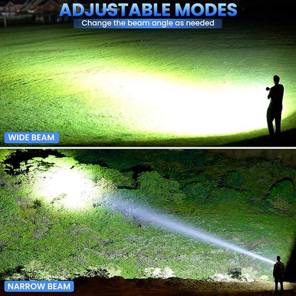 Rechargeable LED Flashlights High Lumens, 99,000 Lumens Super Bright Flashlight, Adjustable Handheld Flashlight with 5 Modes, Brightest Waterproof Flash Light for Home Camping(2 Packs)