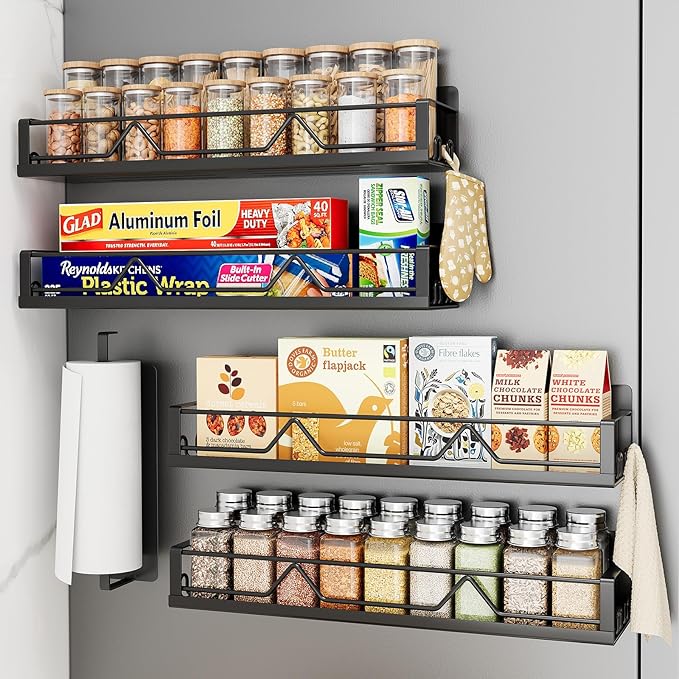 Mystozer 16.9 Inch Wide Large Capacity Magnetic Spice Rack