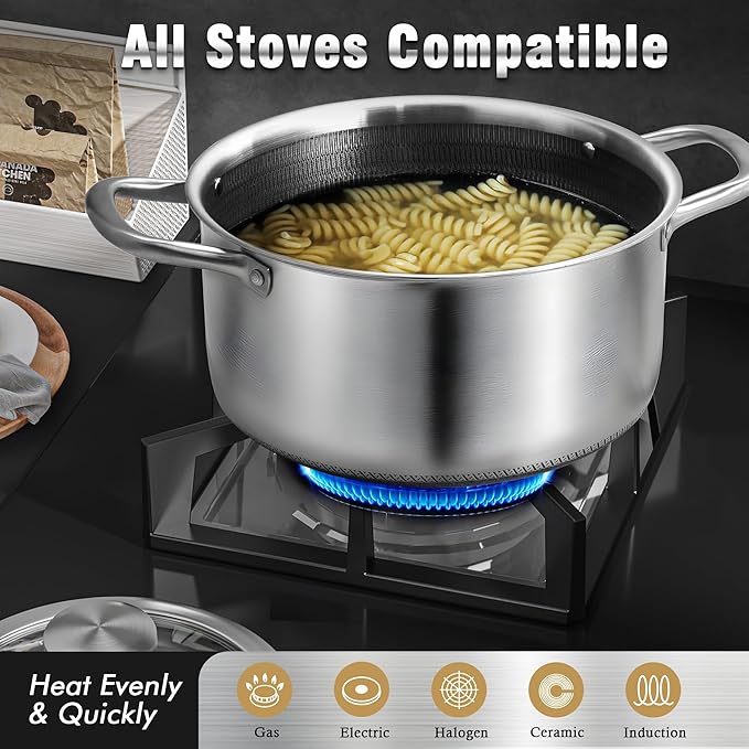 AuFranc™ Hybrid Nonstick 6 Quart Stainless Steel Stockpot