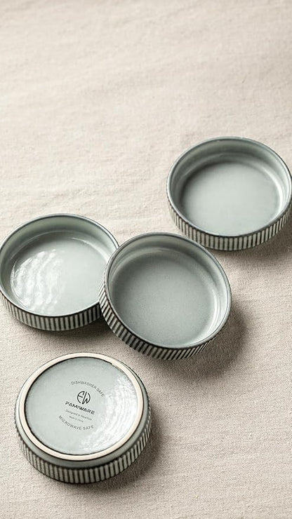 famiware Star Soy Sauce Dish Ceramic Dipping Bowls Set of 6, 4 oz Individual Dip Sauce Cups/Bowls/Dishes/Plates, Small Serving Bowl for Side Dishes, Dessert, Ice Cream, Condiments, Sushi - Smoky Blue