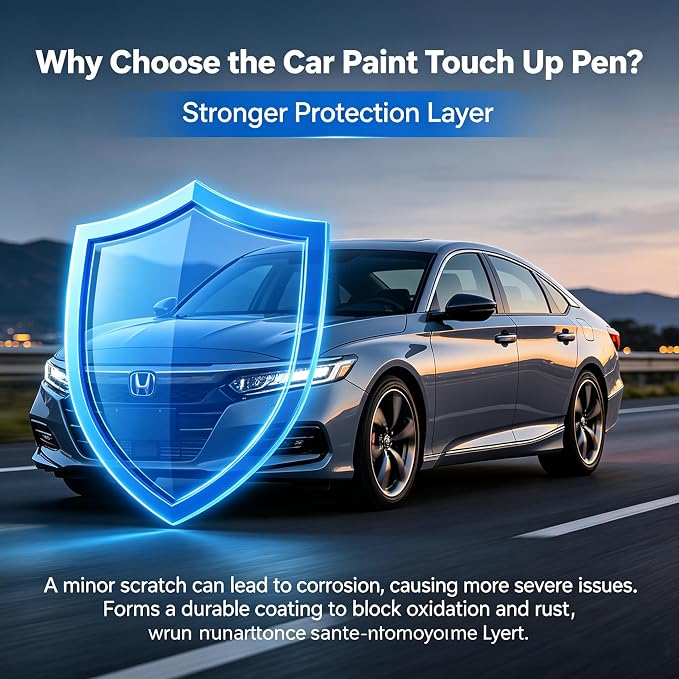Rallye Red(R-513) Touch Up Paint for Honda 2-in-1 Car Scratch Repair Pen for Rock Chips, Door Scratches & Paint Nicks Exact Color Match Quick Dry DIY Fix for Civic Accord CR-V