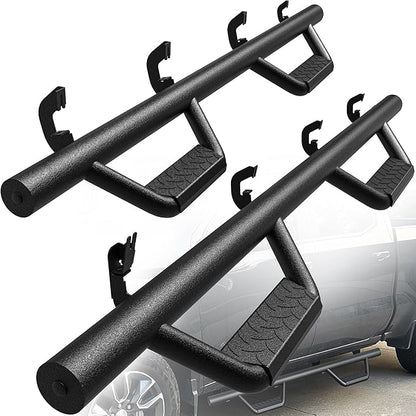 YITAMOTOR Drop Running Boards Compatible with 2007-2018 Chevy Silverado/GMC Sierra 1500 Crew Cab, 2007-2019 2500HD 3500HD Crew Cab Carbon Steel Side Steps Nerf Bars Rails