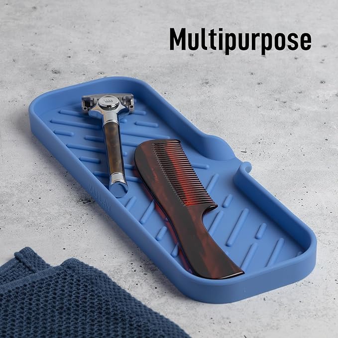 Zulay Kitchen Large Silicone Sponge Holder – Flexible Sink Organizer Tray