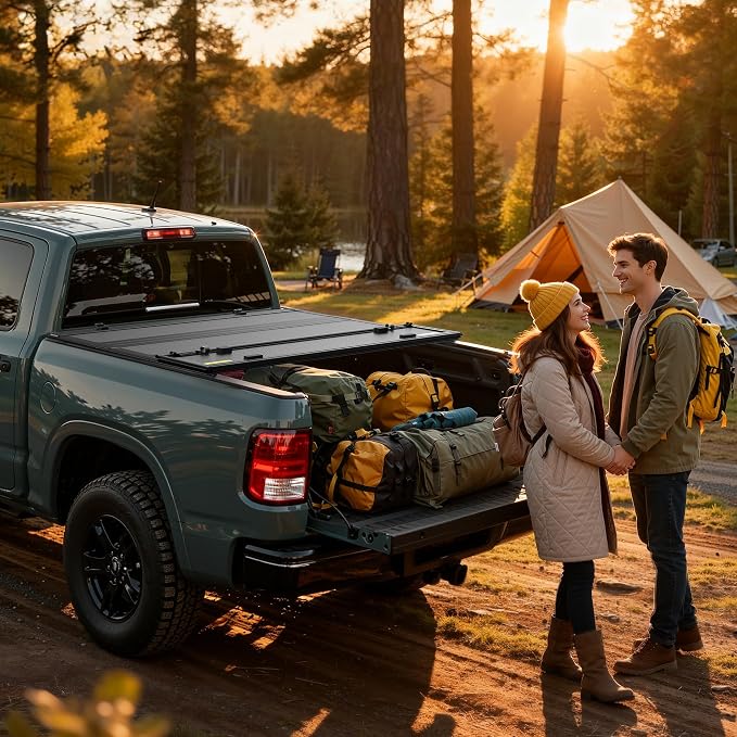 AUTOSAVER88 Low-Profile Hard Quad Fold Truck Bed Tonneau Cover Fit for Dodge Ram 1500 2009-2024 (19-24 Classic), Fit for Dodge Ram 2500 3500 2010-2026 with 6.4ft Bed Without Rambox