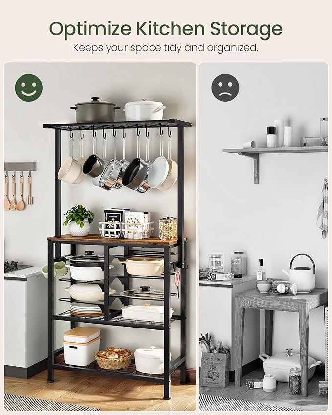 CHOEZON Pots and Pans Organizer Rack, Kitchen Bakers Rack, Kitchen Island Table