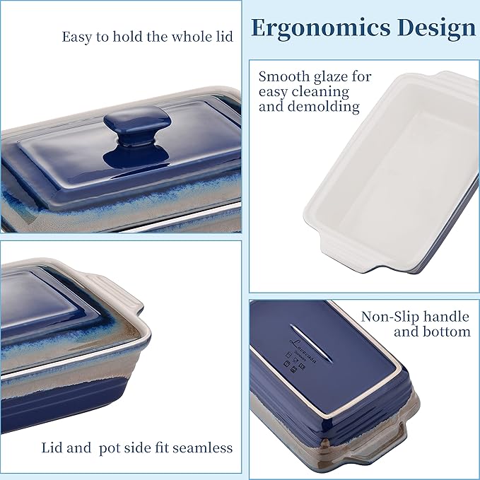 LOVECASA 4.5 Quart Ceramic Casserole Dish