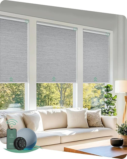 Yoolax Motorized Blinds with Remote, Automatic Window Shades Work with Alexa