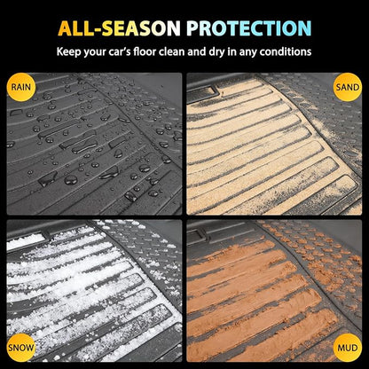 Floor Mats & Cargo Liner for kia k5 2021-2026 (Only FWD Models) & Hyundai Sonata 2020-2026, All-Weather TPE Custom Fit Car Liners Accessories, Full Coverage Anti-Slip 1st & 2nd Row & Trunk Mat