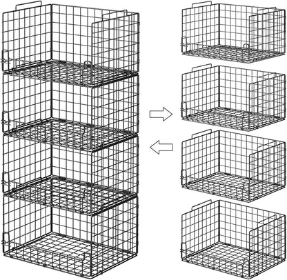 4-Tier Stackable Closet Organizers and Storage Basket