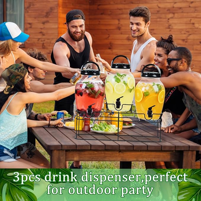 Tanlade 3 Pcs Plastic Drink Dispenser