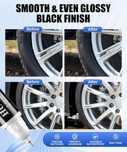 Amiss Sliver Flash Rim Repair Kit, Wheel Paint and Rim Paint Touch Up Pen for Curb Rash, Universal Alloy Wheel Scratch Repair for Scratches and Scuffs, Car Accessories (Sliver Flash)