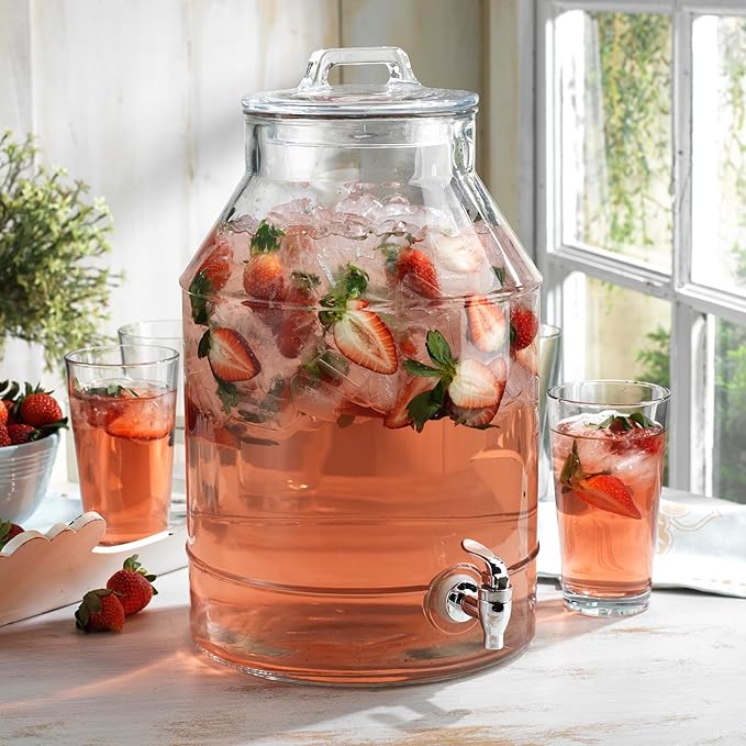 3 Gallon Glass Drink Dispensers