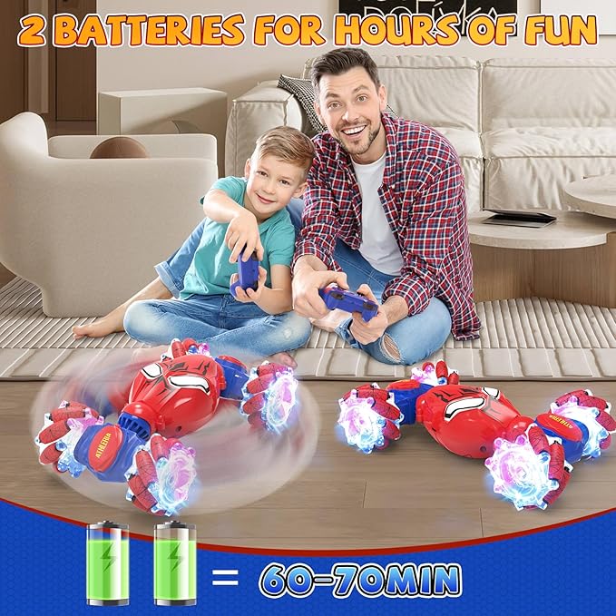 ATHLERIA Spider Gesture Sensing RC Stunt Car Toys for Boys Age 8-13,Hand Remote Control Cars,Drift Rc Car with Lights,Twist,Easter Chritmas Birthday Gift Ideas for Boy Girls Kids 678910+ Year