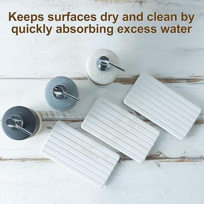 2-Pack Ceramic Soap Dispensers Set, Includes Stainless Steel Pump, Silicone