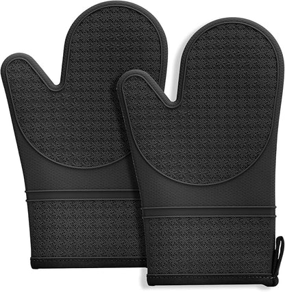 Hovico Silicone Oven Mitts, Heat Resistant 500F Kitchen Mitts 2PCS, 11.6"