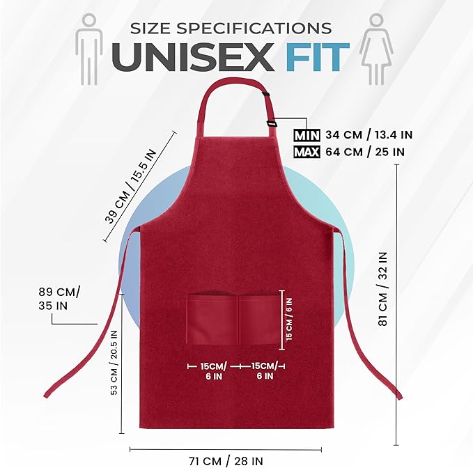 Utopia Kitchen 4 Pack Bib Apron Adjustable