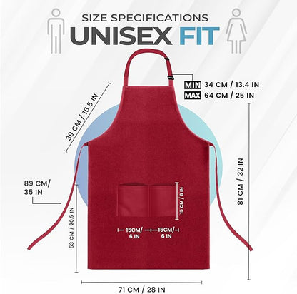 Utopia Kitchen 4 Pack Bib Apron Adjustable