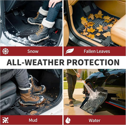 YITAMOTOR Floor Mats for 2019-2026 Chevrolet Silverado/GMC Sierra 1500 & 2020-2026 Chevy Silverado/GMC Sierra 2500HD/3500HD Crew Cab With Underseat Storage Box Bucket Seat, 1st & 2nd Row, Black