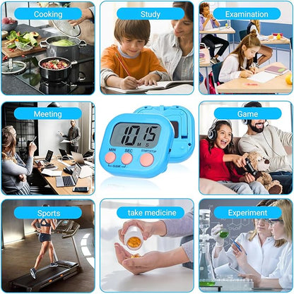 Mwellewm Digital Kitchen Timer 12 Packs Magnetic Classroom Stopwatch Timer 6