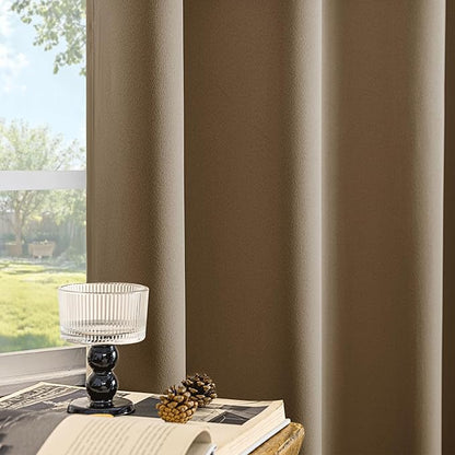 Beauoop 100% Blackout Curtains 63 Inch Long 2 Panels