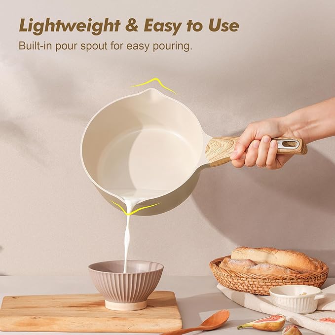 SENSARTE 1.5 & 2.5 Quart Ceramic Sauce Pan Sets