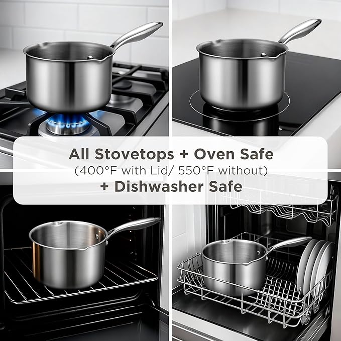 Tri-Ply Stainless Steel Sauce Pan