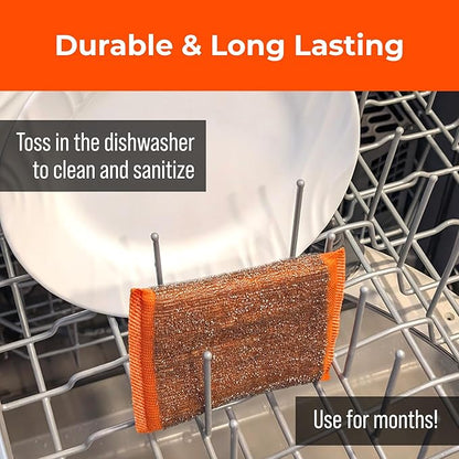 Heavy-Duty Steel Wool Scrubber Sponges 4 Pack – Stainless Steel Cleaning Pads