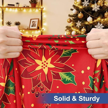 homing Rectangle Table Cloth Cover, Waterproof Polyester Elastic Fitted Tablecloth, Fits for 6 Foot Folding Tables, Washable Table Protector for Christmas, Holiday, Party (Flowers, 30" x 72")